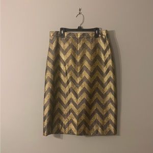 Chevron Print Metallic Skirt!!
